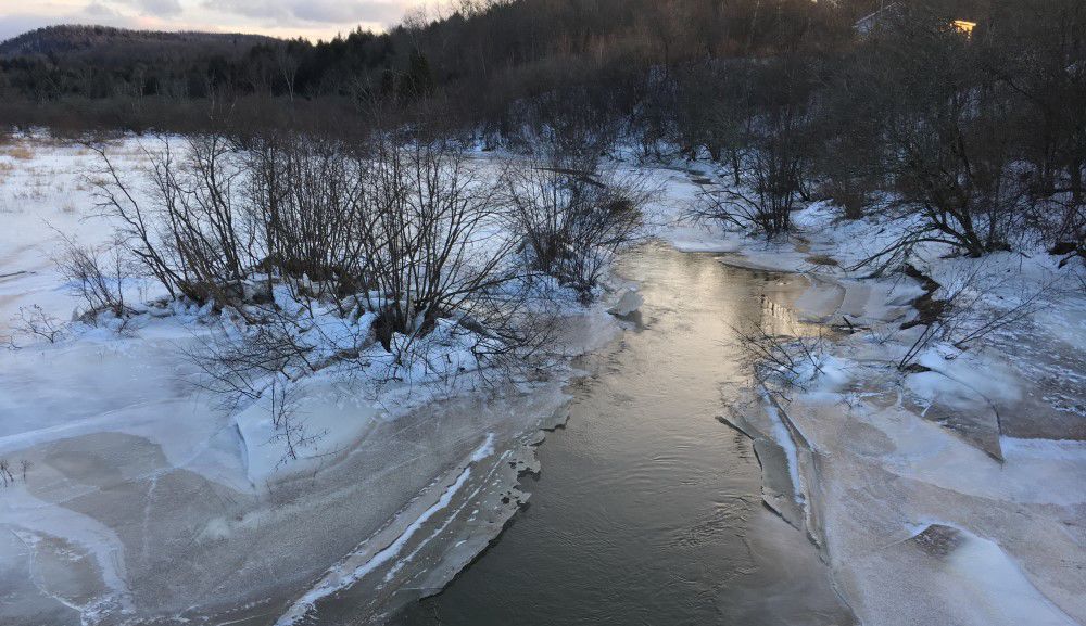 Ice-out event on Fairfield's Black Creek, 1-24-2018